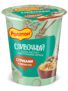 Лапша быстрого приготовления Роллтон сливочная грибы, 70г