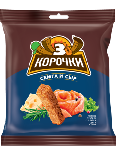 Сухарики 3 корочки семга и сыр, 40г