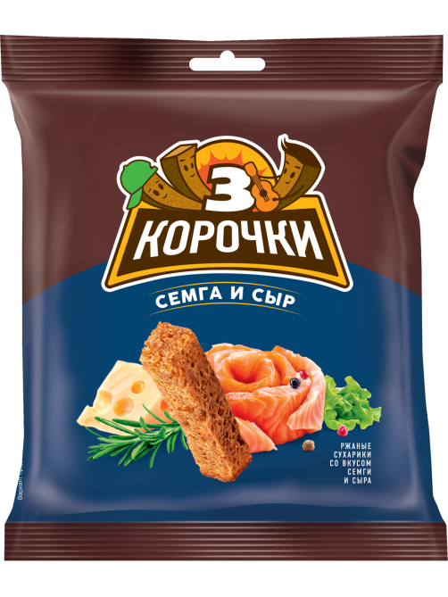 Сухарики 3 корочки семга и сыр, 40г