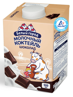 Коктейль молочный Белый город шоколад 1.2%, 500мл