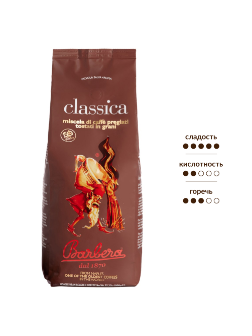 Кофе Barbera Classica в зернах, 1кг