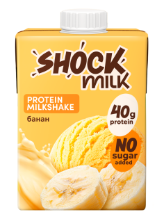 Коктейль молочный Shock Milk Protein обезжиренный банан, 480мл