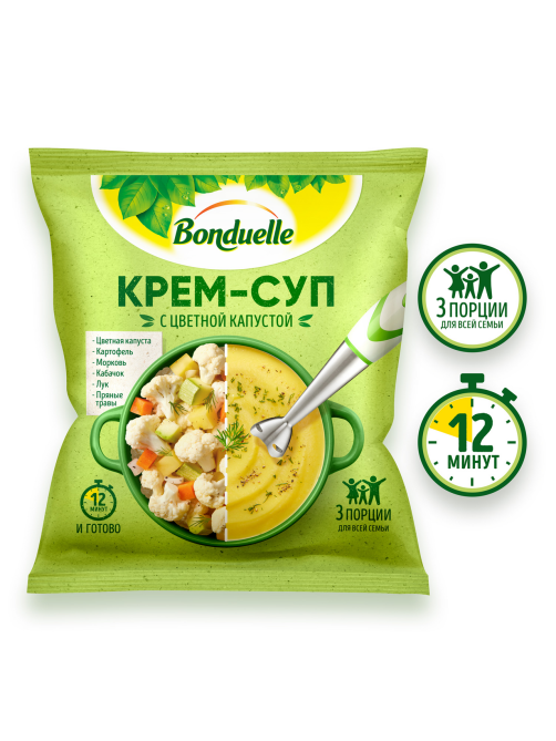 Крем-суп Бондюэль с цветной капустой замороженный, 350г