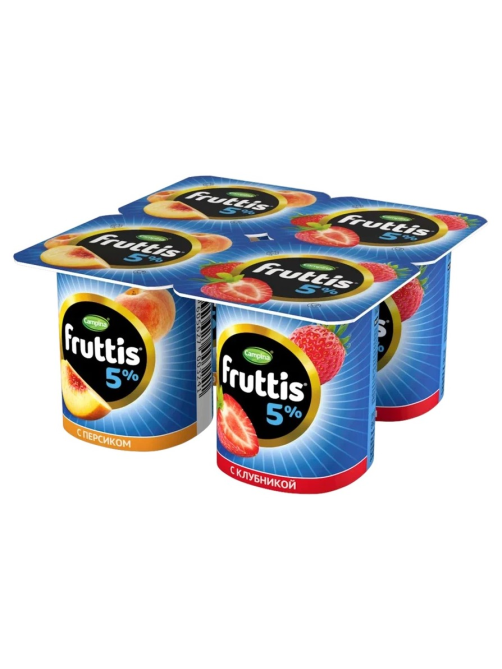 Йогуртный продукт Fruttis С клубникой/с персиком 5%, 115г