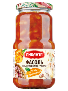 Фасоль белая Пиканта По-домашнему с грибами, 470г