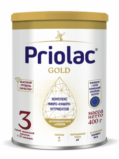 Смесь молочная детская Priolac 3 Gold с 12 месяцев, 400г
