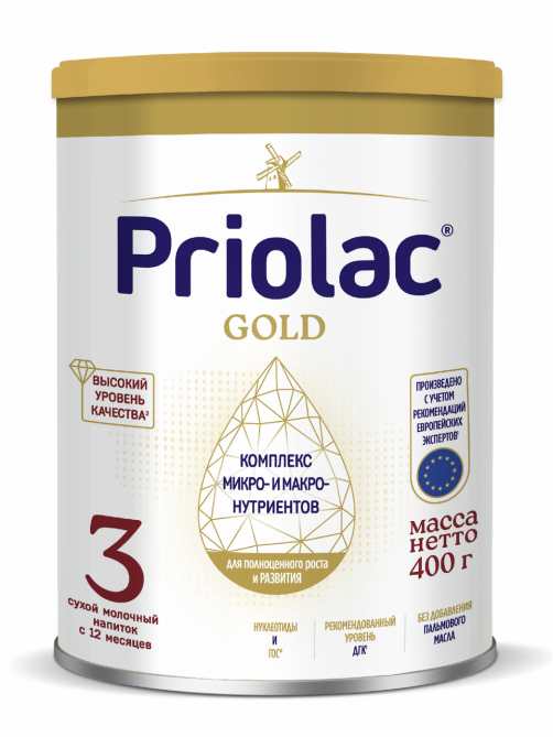Смесь молочная детская Priolac 3 Gold с 12 месяцев, 400г