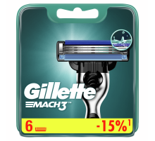 Кассеты Gillette Mach3 для бритья, 6шт