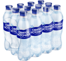Вода Святой Источник питьевая газированная, 500мл x 12 шт