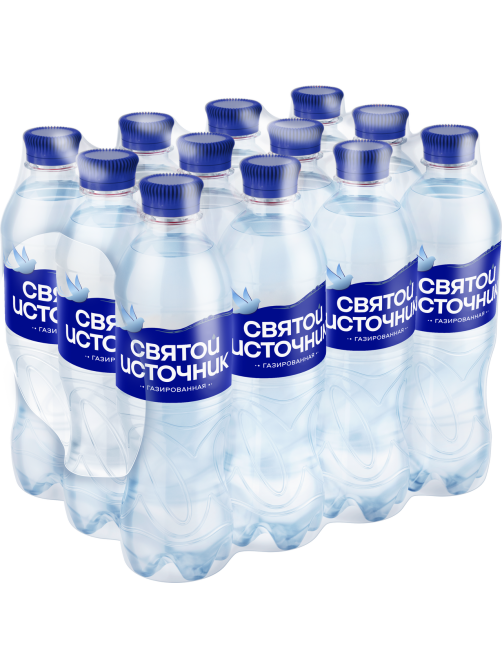 Вода Святой Источник питьевая газированная, 500мл x 12 шт