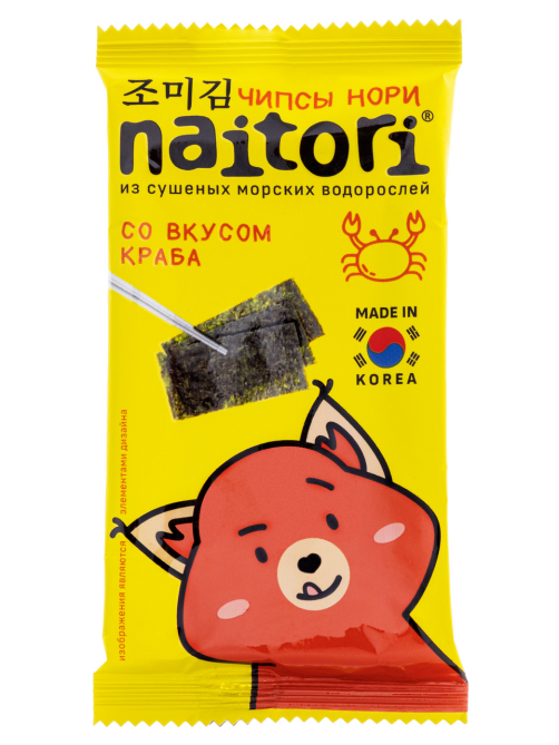 Чипсы нори Naitori со вкусом краба, 3г