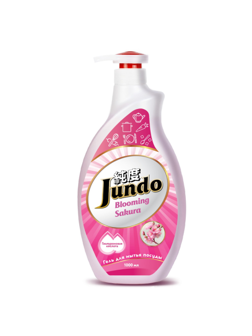 Гель для мытья посуды Jundo цветущая сакура с дозатором, 1л