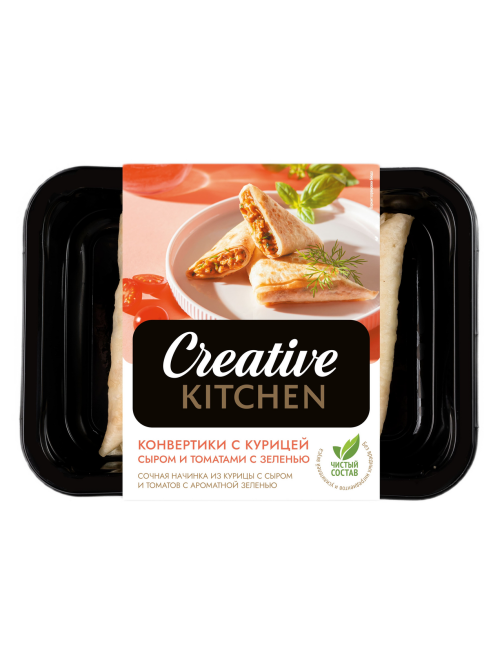 Конвертики Creative Kitchen курица, сыр, томат и зелень, 140г