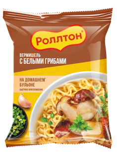 Вермишель быстрого приготовления Роллтон с белыми грибами, 60г