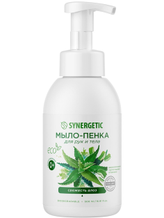 Мыло-пенка Synergetic для рук и тела Свежесть алоэ, 500мл