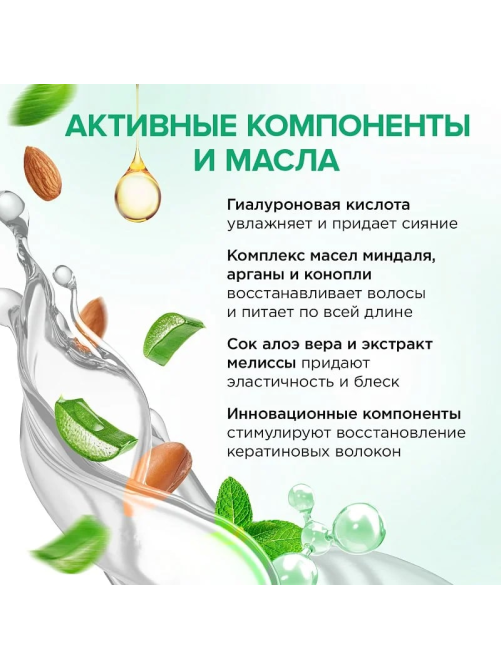 Шампунь Synergetic Интенсивное увлажнение и блеск бессульфатный, 400мл