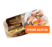 Яйцо куриное Птицефабрика Роскар Экстра С0 яркий желток, 10шт