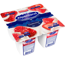 Йогуртный продукт Alpenland малина и клубника 7.5%, 95г
