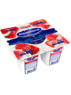 Йогуртный продукт Alpenland малина и клубника 7.5%, 95г