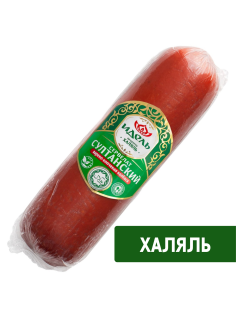 Колбаса Идель Халяль Сервелат султанский варено-копченая, 350г
