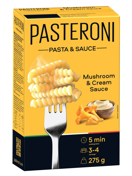 Макароны Pasteroni Джирандоле №124 сливочно-грибной соус, 275г