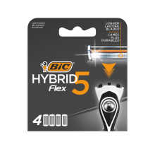 Сменные кассеты для мужской бритвы BIC Flex 5 Hybrid 5 подвижных лезвий, 4 шт