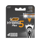 Сменные кассеты для мужской бритвы BIC Flex 5 Hybrid 5 подвижных лезвий, 4 шт