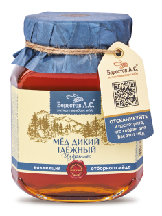 Мед дикий Берестов А.С. Таежный избранное, 500г