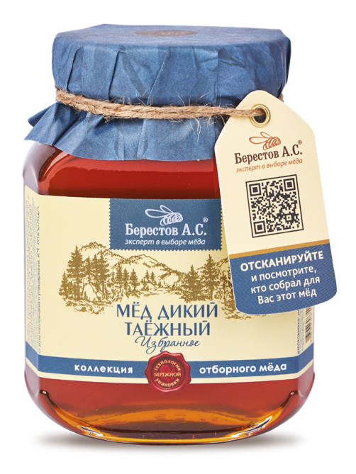 Мед дикий Берестов А.С. Таежный избранное, 500г