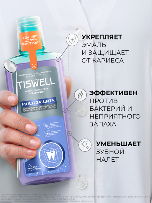 Ополаскиватель для полости рта Tiswell Multi Защита, 500мл