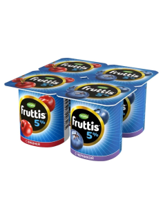 Йогуртный продукт Fruttis С вишней/с черникой 5%, 115г
