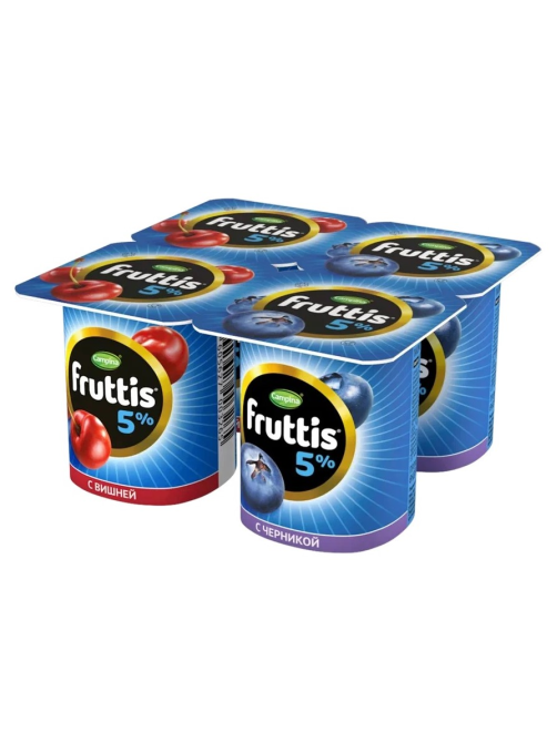 Йогуртный продукт Fruttis С вишней/с черникой 5%, 115г