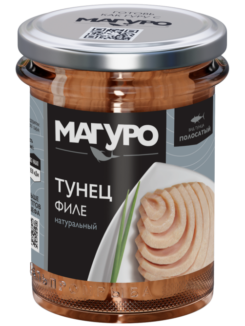 Тунец полосатый Магуро филе натуральный, 200г