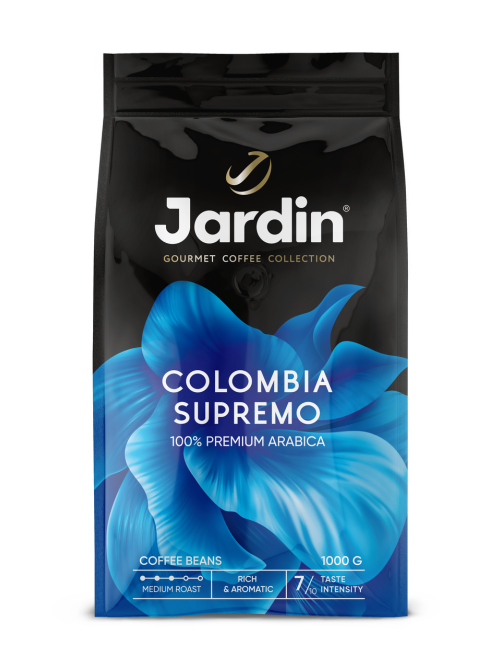 Кофе Jardin Colombia Supremo натуральный жареный в зернах, 1кг