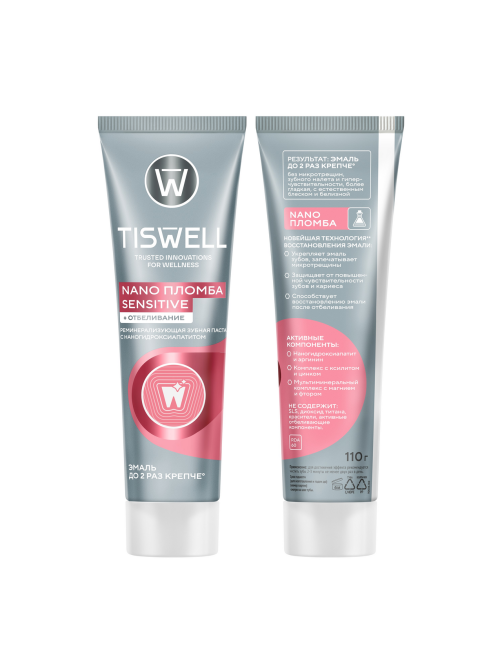 Зубная паста Tiswell Nano Sensitive пломба отбеливание, 110г
