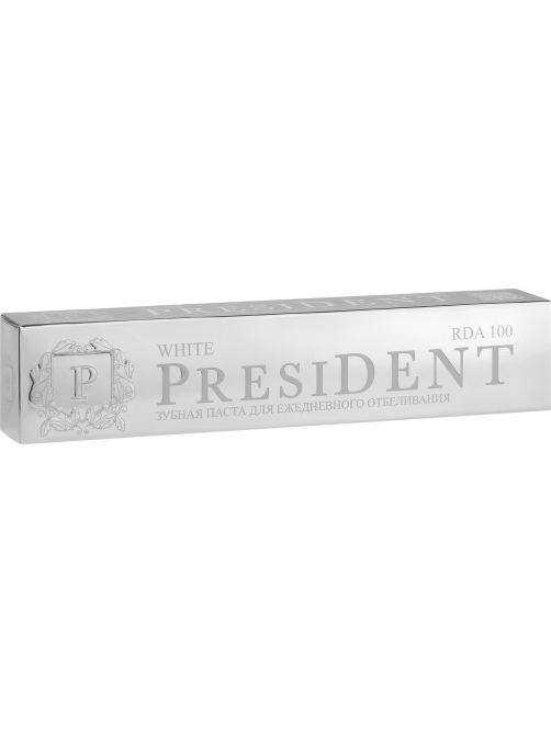 Зубная паста President White для ежедневного отбеливания (RDA 100), 75г