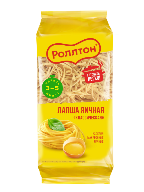 Макароны лапша Роллтон Классическая яичные тонкие высший сорт, 400г