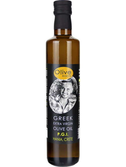 Масло оливковое Olive Roots P.G.I. Hania Crete Extra Virgin нерафинированное, 500мл