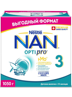 Сухая молочная смесь NAN 3 Optipro с 12 месяцев, 1.05кг