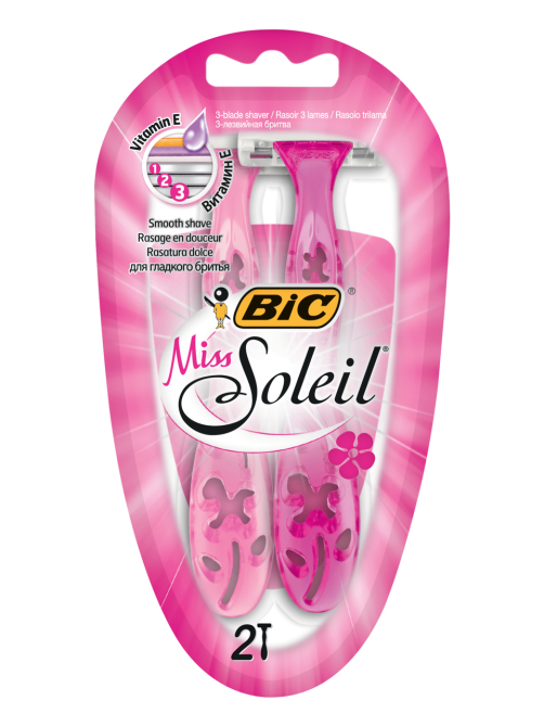 Бритва одноразовая женская BIC Miss Soleil 3 лезвия увлажняющая полоска, 2 шт