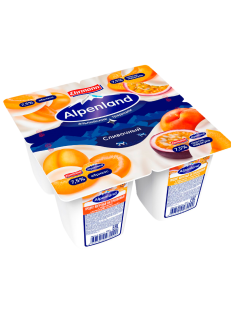 Йогуртный продукт Alpenland абрикос, персик и маракуйя 7.5%, 95г