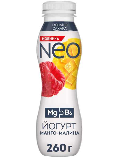 Йогурт питьевой Neo манго-малина 1.5%, 260г