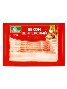 Бекон Велком Венгерский варено-копченый нарезка, 200г