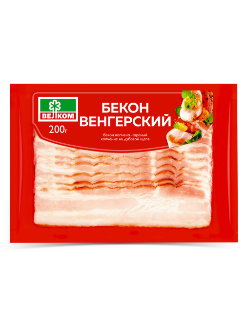 Бекон Велком Венгерский варено-копченый нарезка, 200г