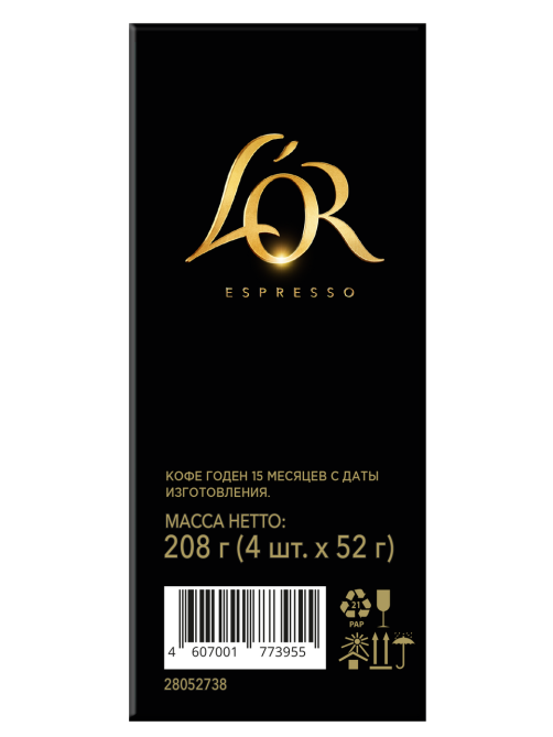 Набор кофе в капсулах L’or Эспрессо для кофемашин Nespresso ассорти 40шт, 208г