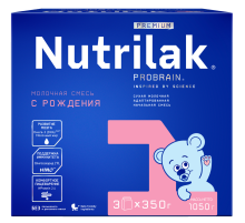 Смесь молочная Nutrilak Premium 1 0-6 месяцев (350г x 3шт), 1.05кг
