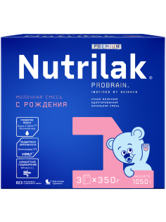 Смесь молочная Nutrilak Premium 1 0-6 месяцев (350г x 3шт), 1.05кг