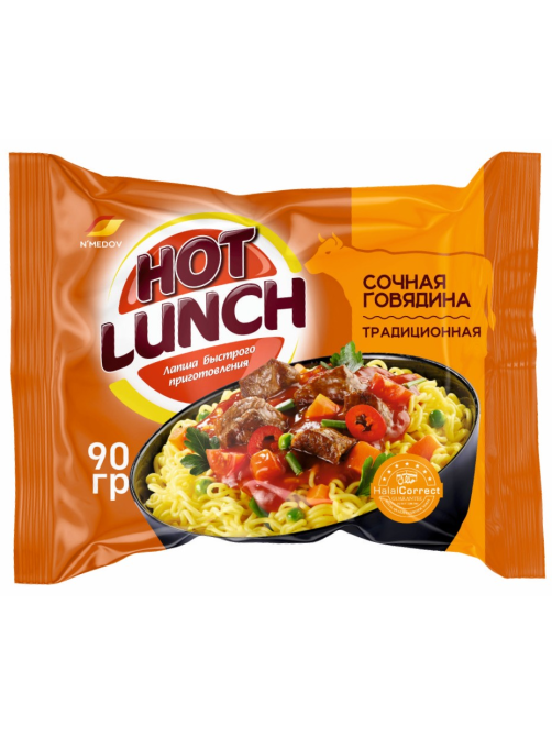 Лапша быстрого приготовления N`Medov Hot Lunch говядина, 90г