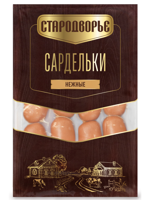 Сардельки Стародворье Нежные в натуральной оболочке, ~1.3кг