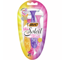 Бритва одноразовая женская BIC Мисс Soleil цветная коллекция, 4 шт